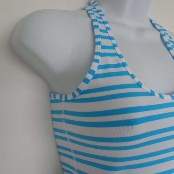 NWT LULULEMON TWSP Blue Stripe Soft Luon Cool Racerback Tank Top 4 - Picture 4 of 7